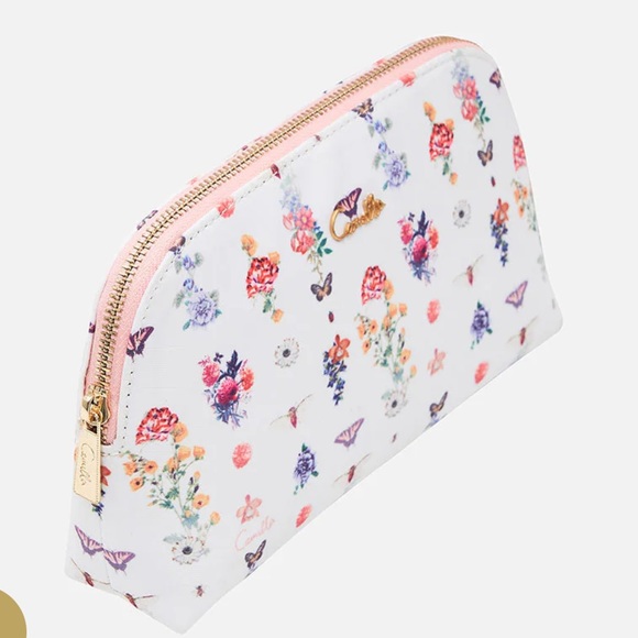 CAMILLA *Queens Bee Hive* white butterfly travel toiletry makeup bag case - Picture 2 of 4